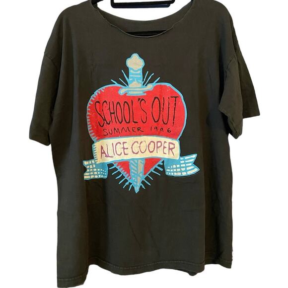 Vintage 90s Alice Cooper 1996 School’s Out Tour Single Stitch Shirt Adult Large - Picture 1 of 4